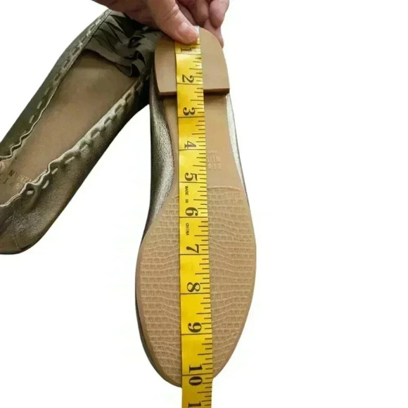 Stuart Weitzman Loafers Leather Metallic Gold Woven Elasticated Vamp Women's 8 - Picture 11 of 11